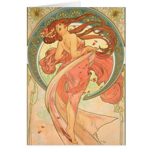 Vintage Dance by Alphonse Mucha Cards (Front)