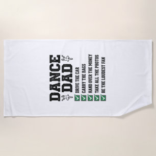 Vintage Dance Dad Checklist Shirt Design_1 Beach Towel