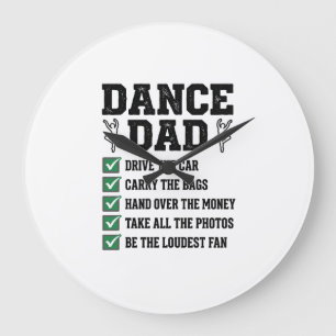 Vintage Dance Dad Checklist Shirt Design_1 Large Clock