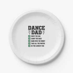 Vintage Dance Dad Checklist Shirt Design_1 Paper Plates