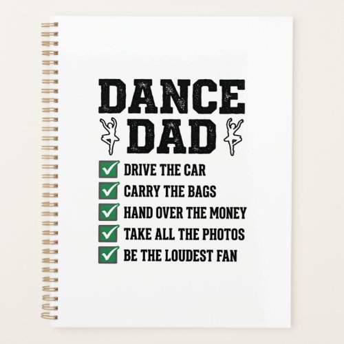 Vintage Dance Dad Checklist Shirt Design_1 Planner