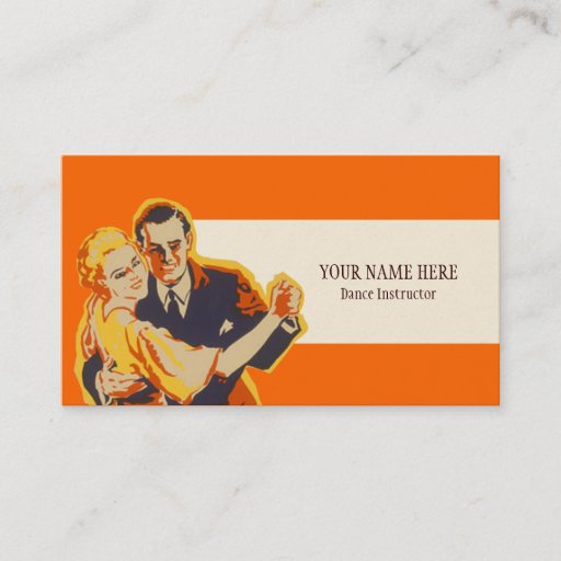 Customizable Vintage Dance Instructor Business Card Template