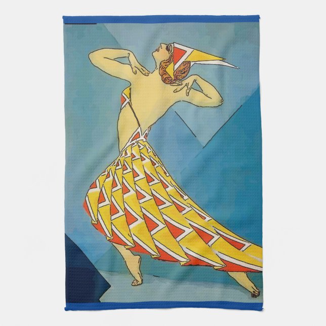 Vintage Dancer Kitchen Towel (Vertical)