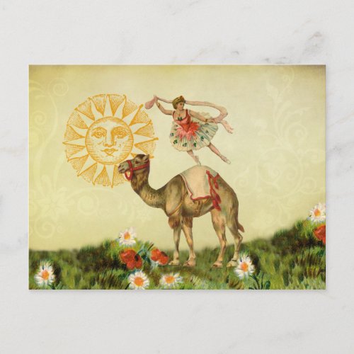 Vintage Dancer on a Camel Postcard