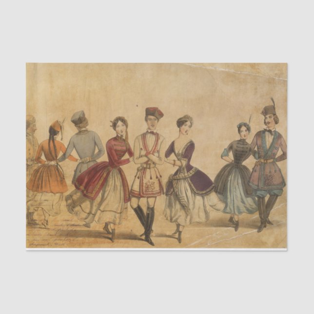 Vintage Dancers Ephemera Tissue Paper (Front)