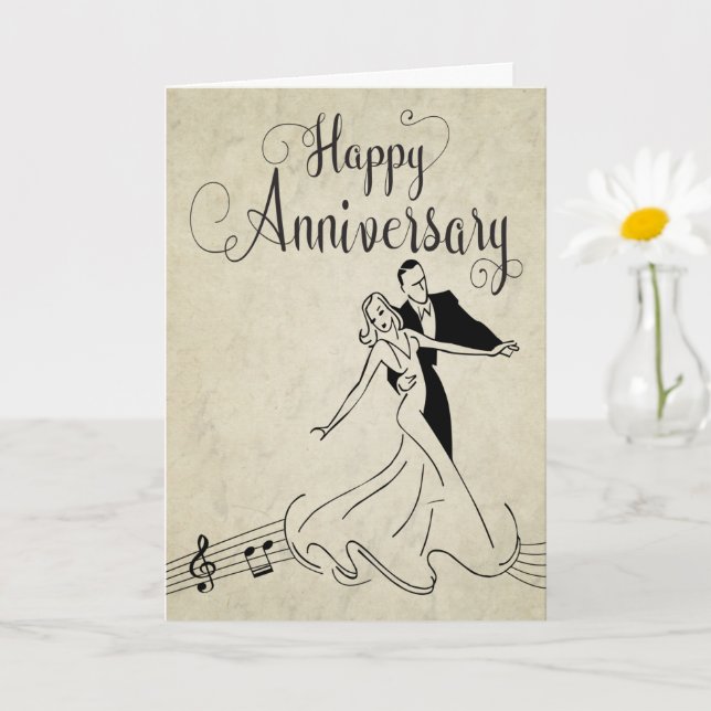 Vintage Dancing Couple for Happy Anniversary Card Zazzle