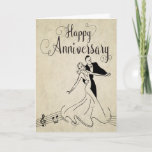 Vintage Dancing Couple For Happy Anniversary Card at Zazzle