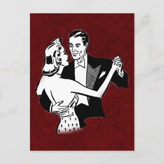 vintage dancing couple postcard (Front)