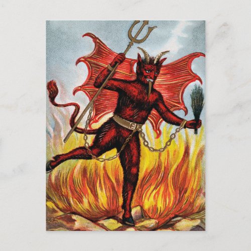 Vintage Dancing Devil Postcard