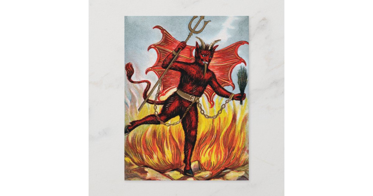 Vintage Dancing Devil Postcard | Zazzle