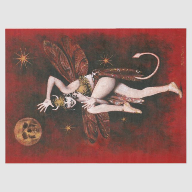 Vintage Dancing Devil Tissue Paper (Front)