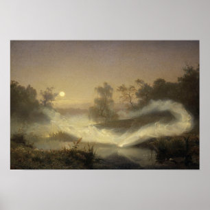 Vintage Dancing Fairies by August Malmström Poster