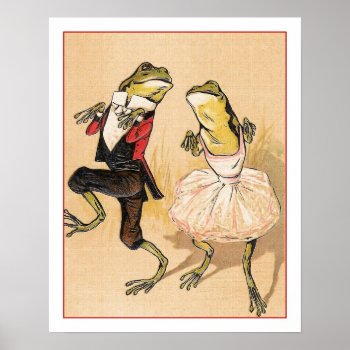 Vintage Dancing Frogs Poster by PrimeVintage at Zazzle