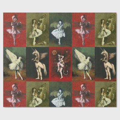 Vintage Dancing Imps Wrapping Paper