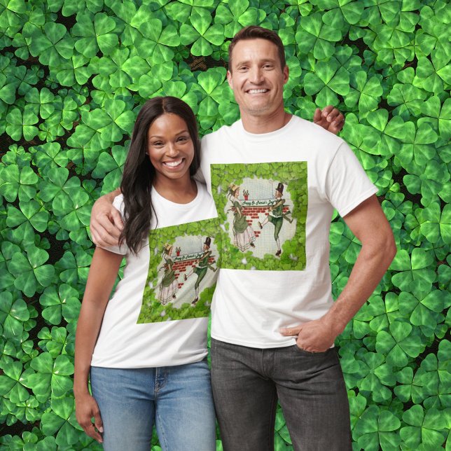 Vintage Dancing Irish Couple St Patrick's Unisex T-Shirt (Vintage Dancing Irish Couple St Patrick's Unisex T-Shirt)
