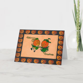 Vintage Dancing Jack o' Lanterns Card
