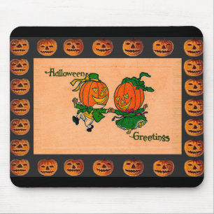 Vintage Dancing Jack o' Lanterns Mouse Pad