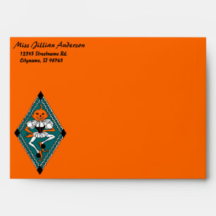 Vintage Dancing Pumpkin Custom 5x7 Envelope