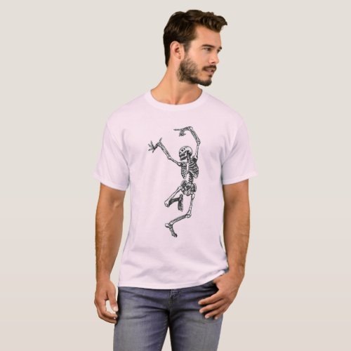 Vintage Dancing Skeleton Mens Basc T_Shirt