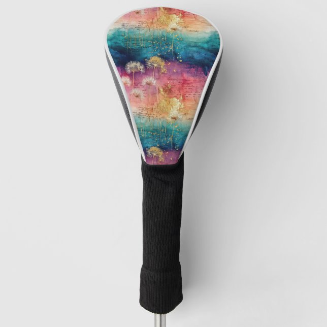 Vintage Dandelion Abstract Pattern (1) Golf Head Cover (Front)