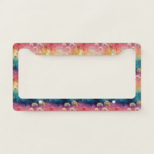 Vintage Dandelion Abstract Pattern (1) License Plate Frame