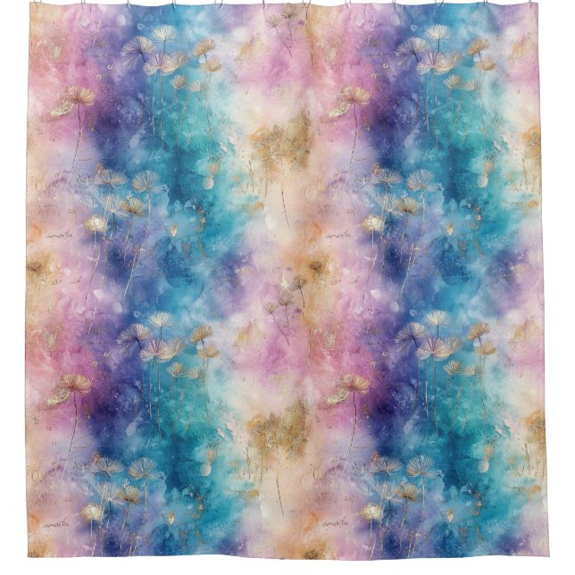 Vintage Dandelion Abstract Pattern (2) Shower Curtain (Front)