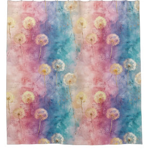 Vintage Dandelion Abstract Pattern (3) Shower Curtain