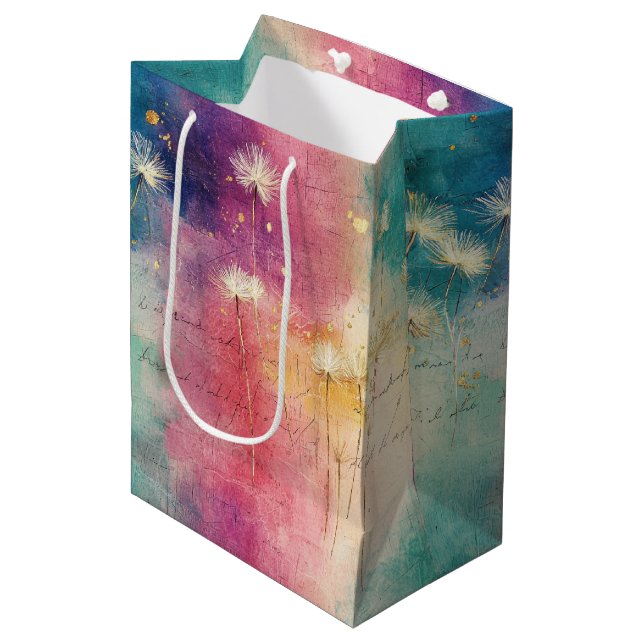 Vintage Dandelion Abstract Pattern (4) Medium Gift Bag (Front Angled)