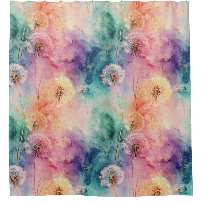 Vintage Dandelion Abstract Pattern (5) Shower Curtain (Front)