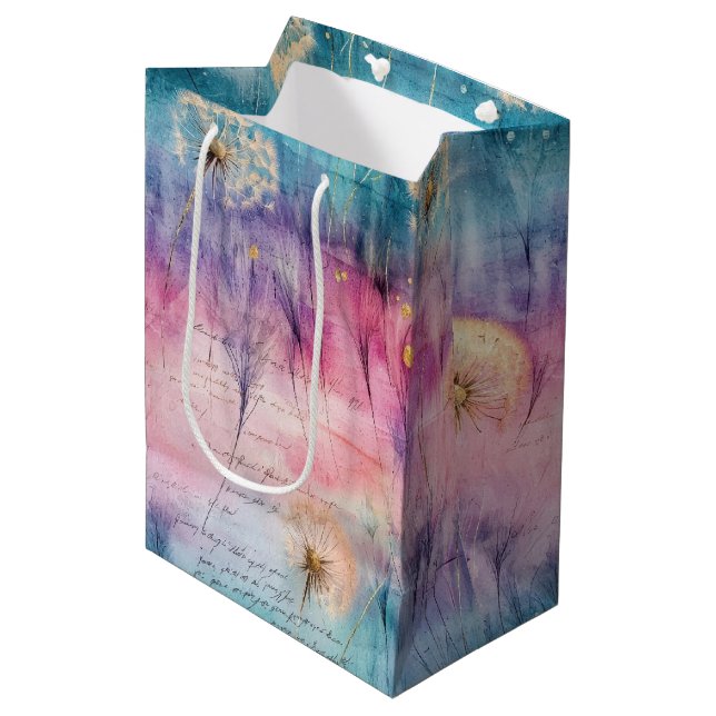 Vintage Dandelion Abstract Pattern (6) Medium Gift Bag (Front Angled)