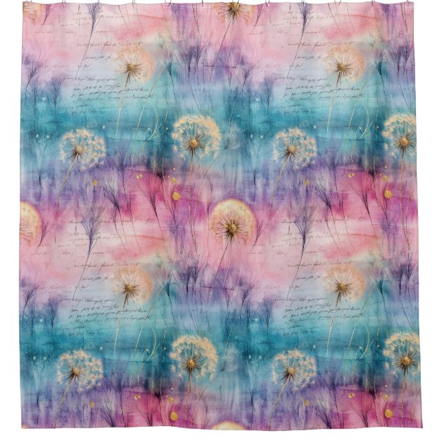 Vintage Dandelion Abstract Pattern (6) Shower Curtain (Front)