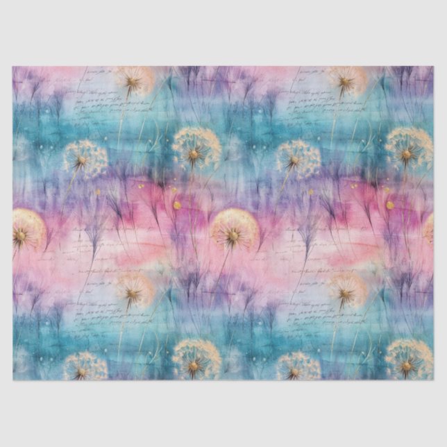 Vintage Dandelion Abstract Pattern (6) Tissue Paper (Front)