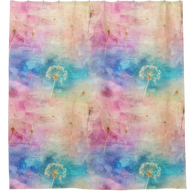 Vintage Dandelion Abstract Pattern (7) Shower Curtain (Front)