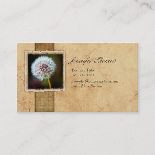 Customizable Vintage Dandelion Flower Business Card