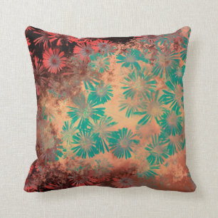 Vintage Dandelion Grunge Throw Pillow