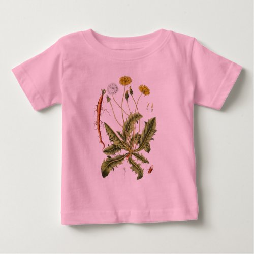 Vintage Dandelion Illustration Baby T_Shirt