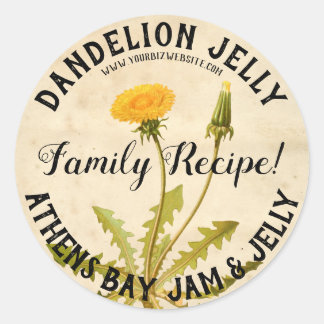 Vintage Dandelion Jelly Product Business Label