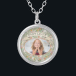 Vintage Dandelion Pansies Busy Bees Spring Photo Silver Plated Necklace<br><div class="desc">Enjoy this lovely Victorian garden pattern when sending the perfect gift. This vintage design features a garden with white and yellow dandelions, pink pansies, and busy bees evoking the 1900s. The subtle color scheme works well with a vintage- or Victorian-style wedding, bridal shower, Christmas gifts, and even in a retail...</div>