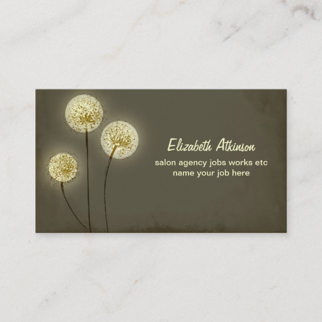vintage dandelions art business card (Front)