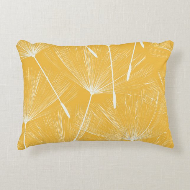 Vintage Dandelions: Seamless Pattern Accent Pillow (Front)