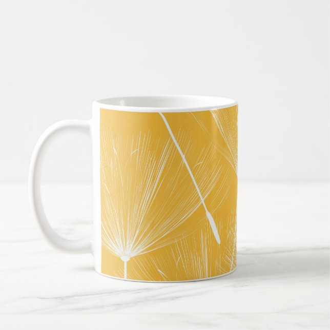 Vintage Dandelions: Seamless Pattern Coffee Mug (Left)
