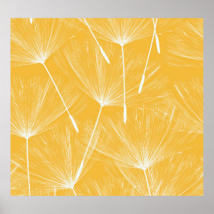 Vintage Dandelions: Seamless Pattern Poster