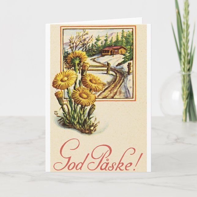 Vintage Danish Easter Card (Front)