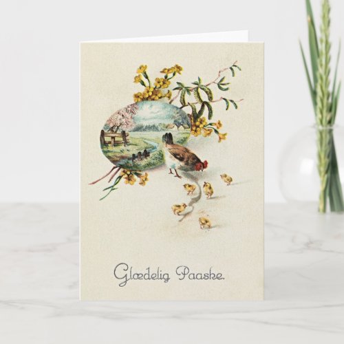 Vintage Danish Easter Card _ Gldelig Paaske