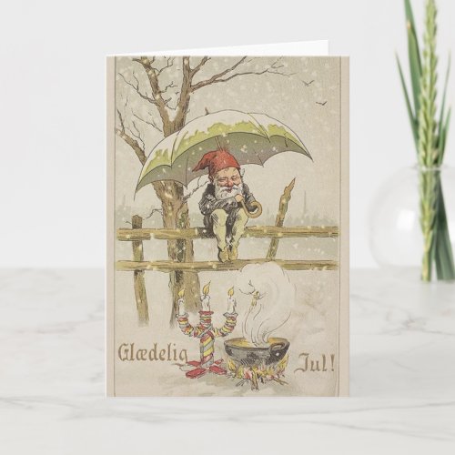 Vintage Danish Glaedelig Jul Christmas Card