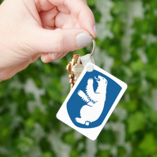 Vintage Danish Royal Coat of Arms of Greenland Keychain