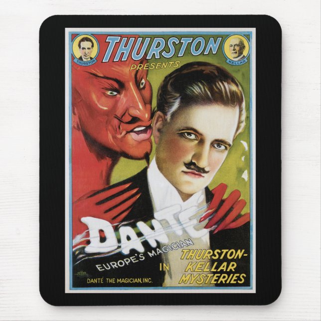 Vintage Dante, Europe's Magician Magic Poster Mouse Pad (Front)