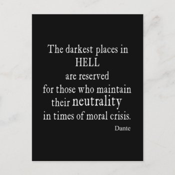 Vintage Dante Hell Neutrality Moral Crisis Quote Postcard by Coolvintagequotes at Zazzle