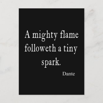 Vintage Dante Mighty Flame Tiny Spark Quote Quotes Postcard by Coolvintagequotes at Zazzle