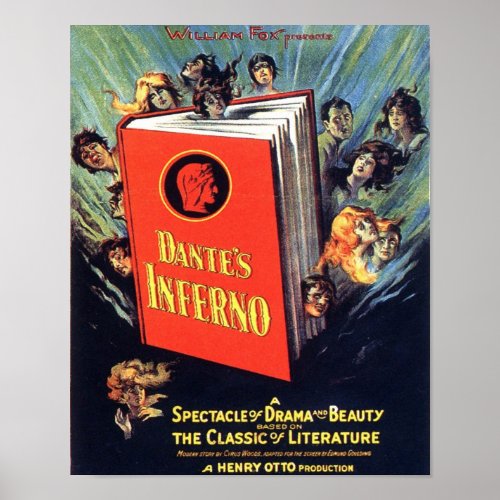 Vintage Dantes Inferno Cinema Poster